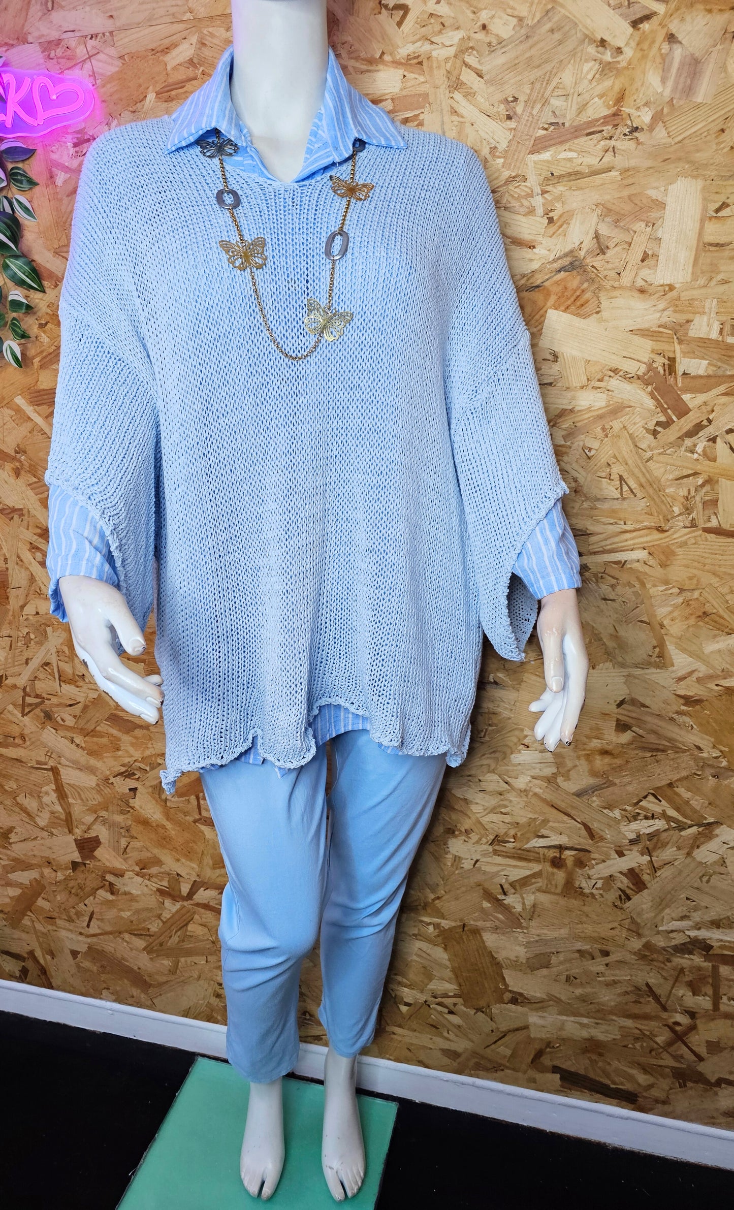 Pull de coton maille ajourées