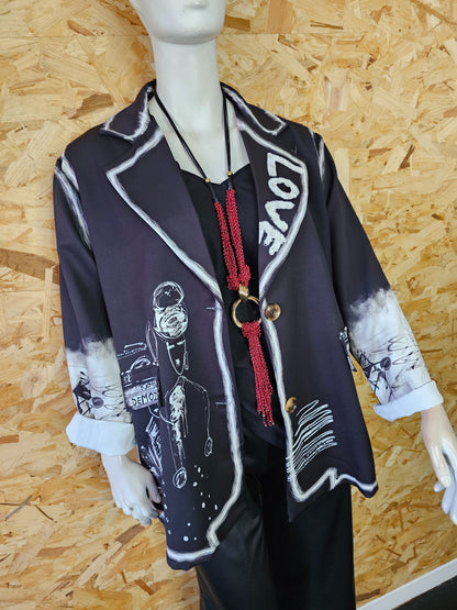 Veste blazer motifs ethnic chic