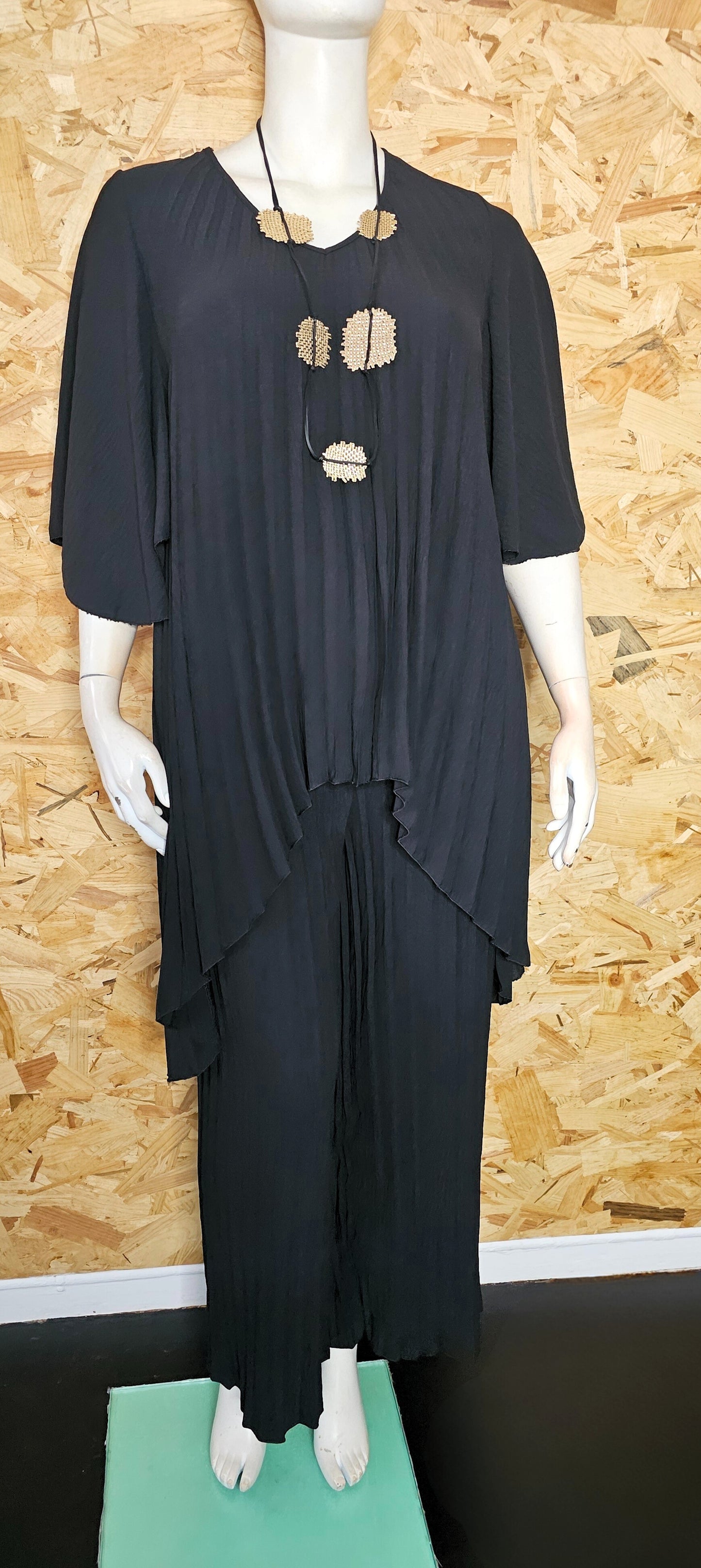 Ensemble pantalon plissé noir