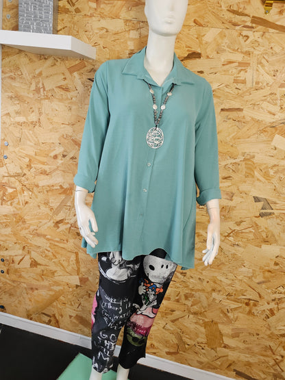 Chemise unie coupe évasée