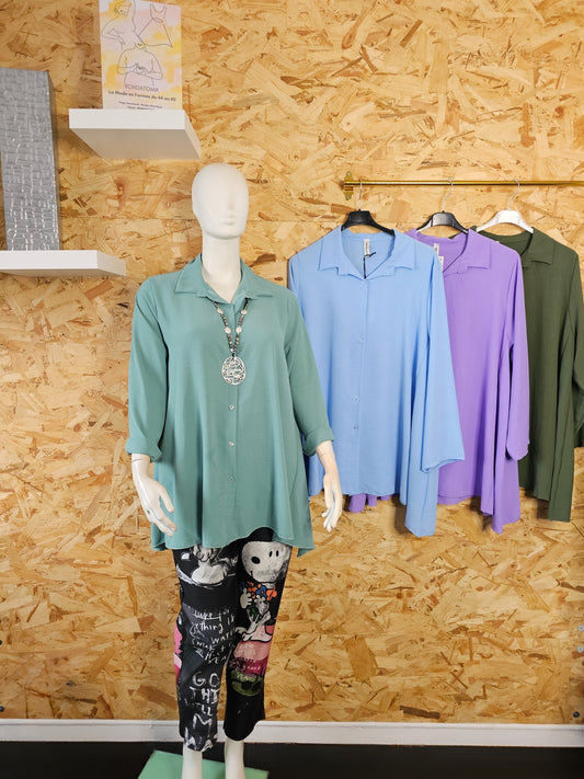 Chemise unie coupe évasée