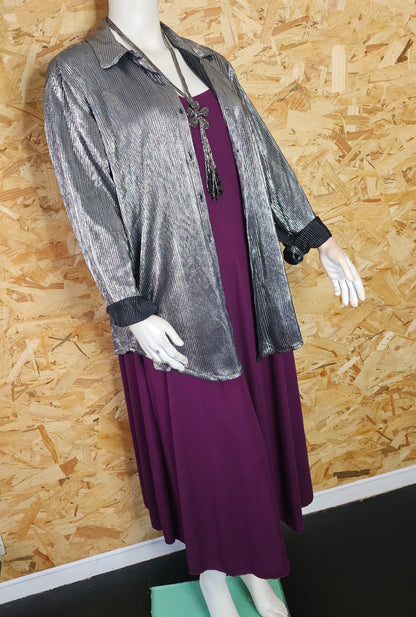 Chemise argent aspect gaufré