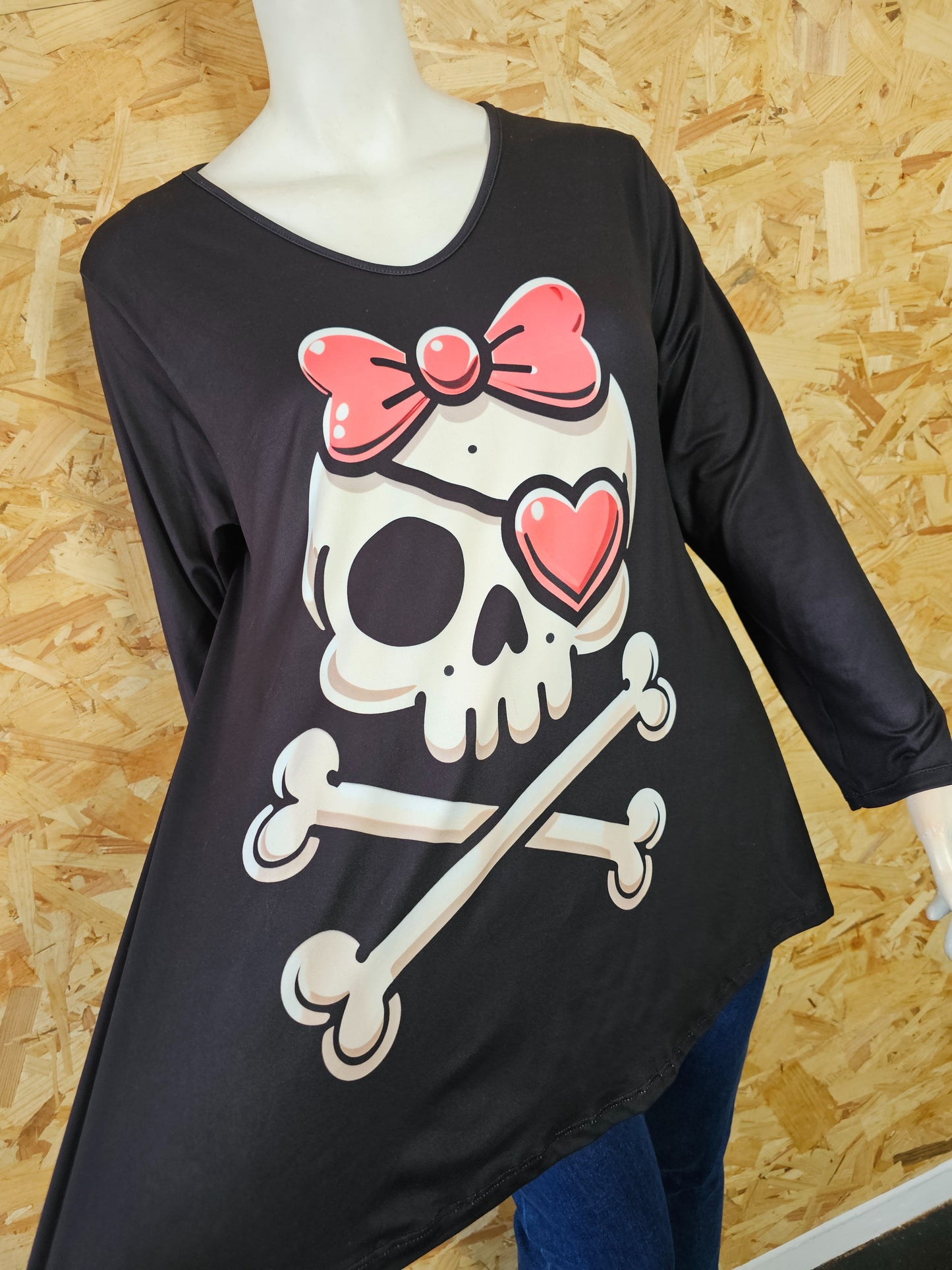 Teeshirt trapèze calavera, manches longues