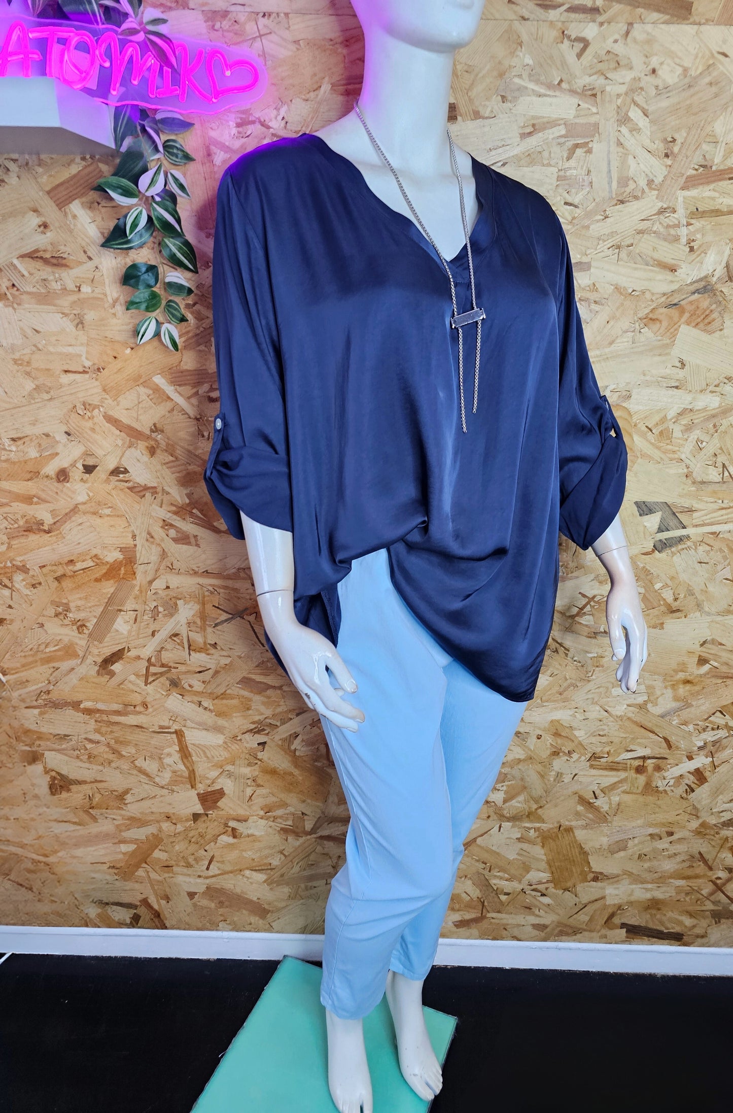 Tunique de soie unie