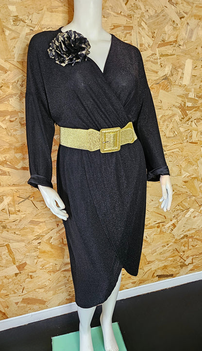 Robe lurex, façon "cache cœur "