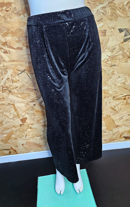 Pantalon velours brillant noir