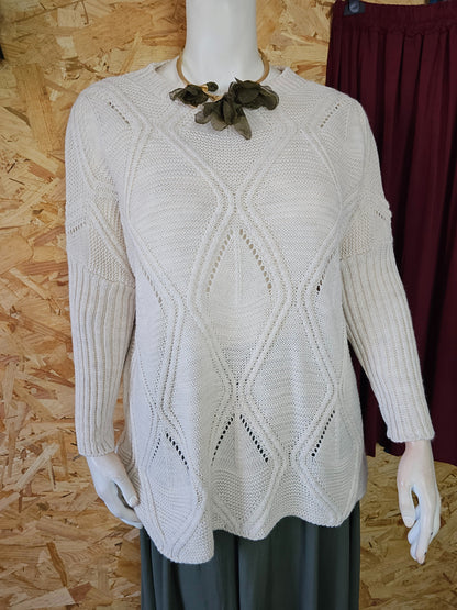 Pull tissage inspiration losanges