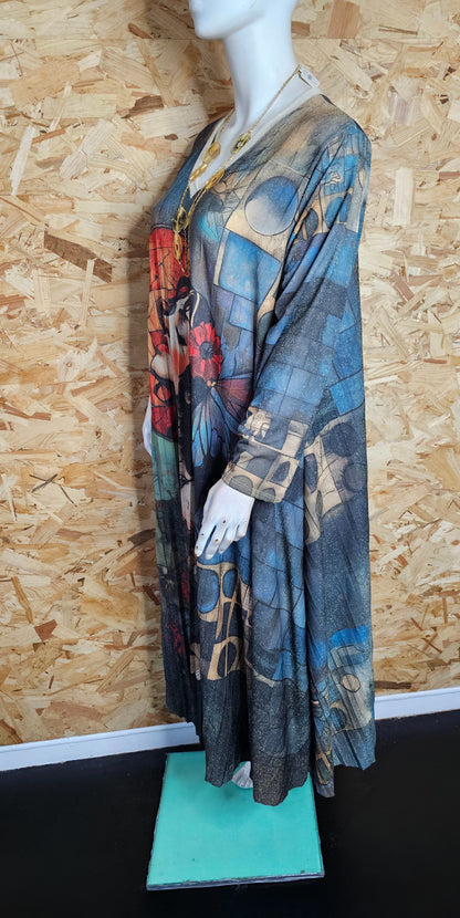 Robe "art déco"plissée évasée