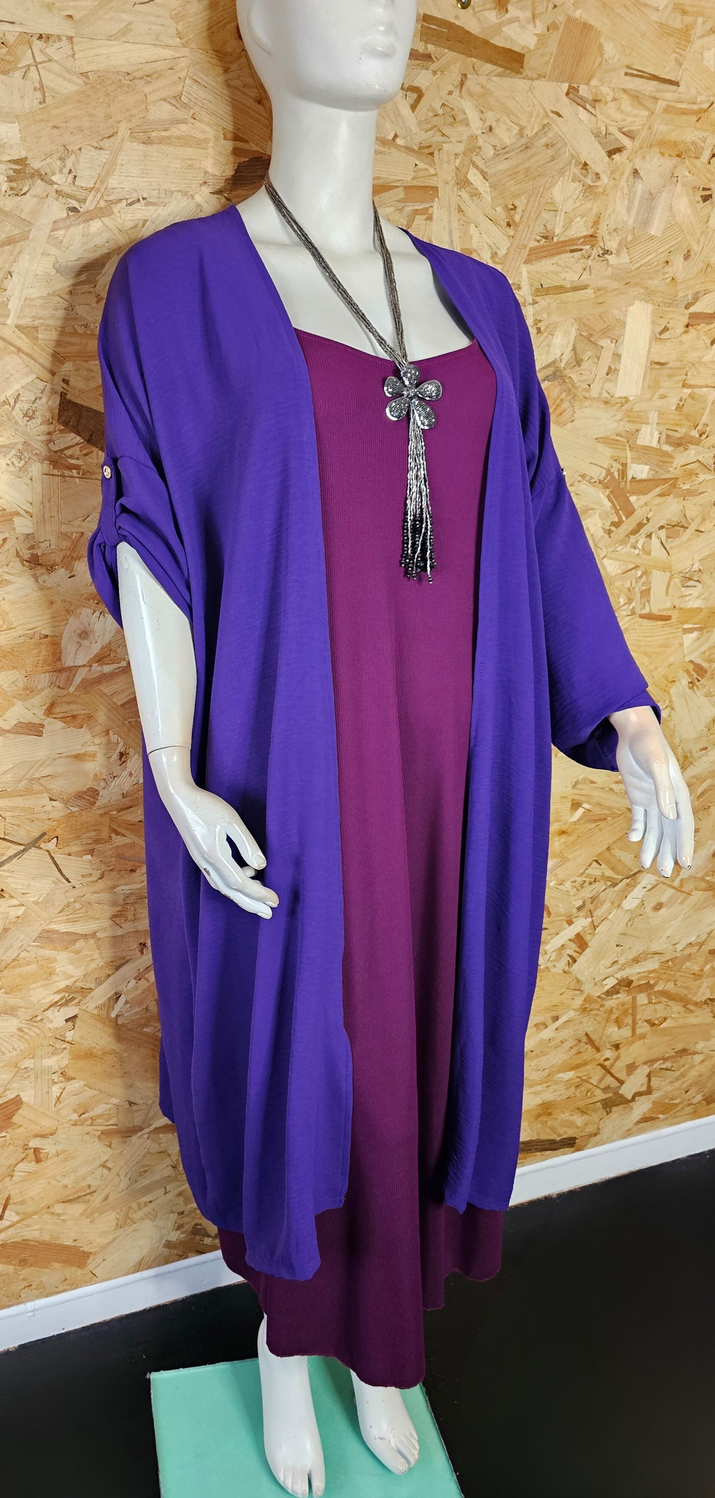 Veste droite,  fluide et longue inspiration kimono