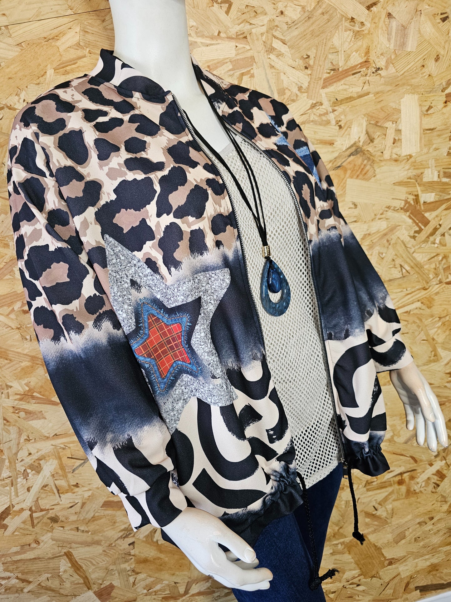 Veste type bombers, inspiration léopard