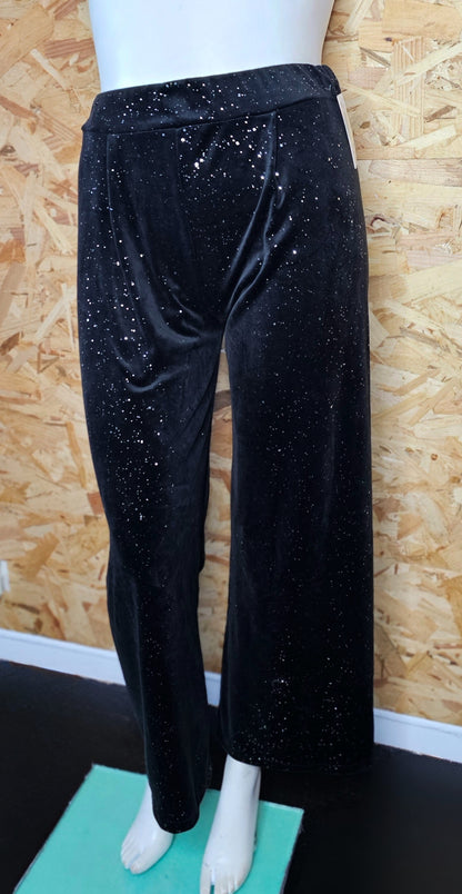 Pantalon velours brillant noir