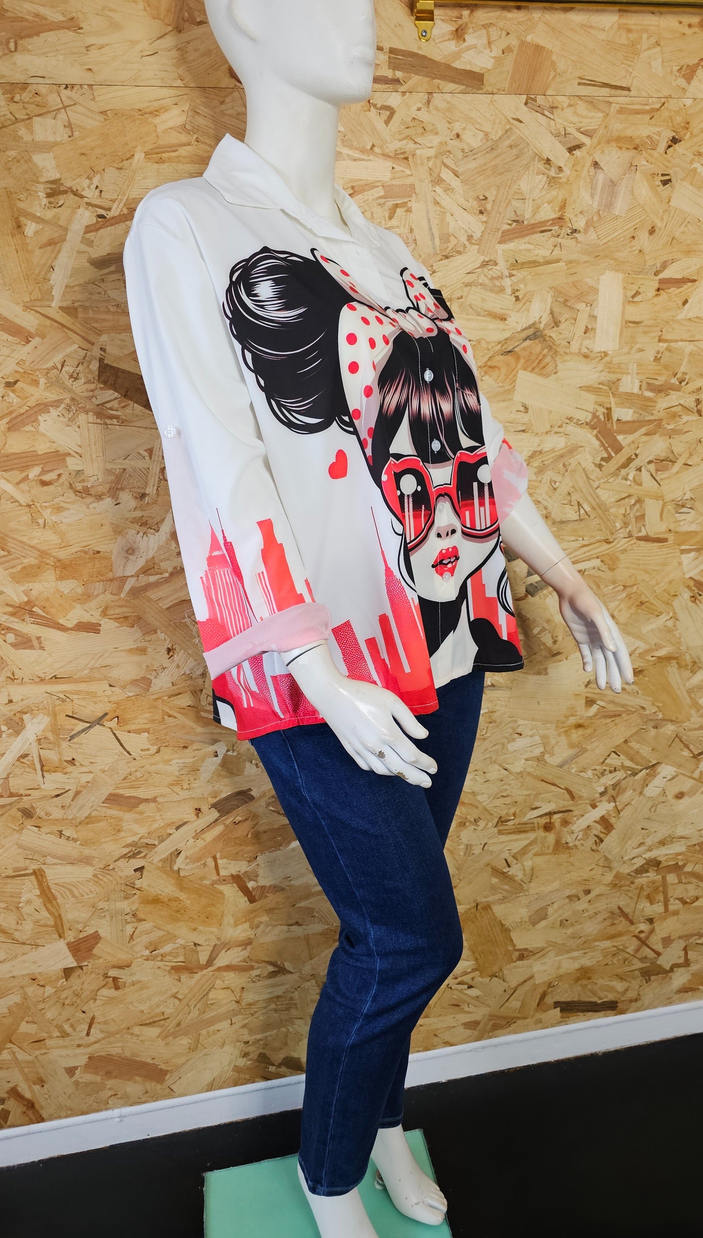 Chemise fille à lunettes