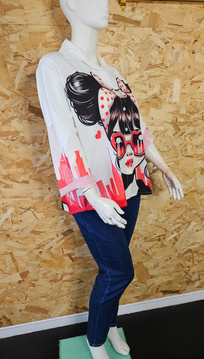 Chemise fille à lunettes
