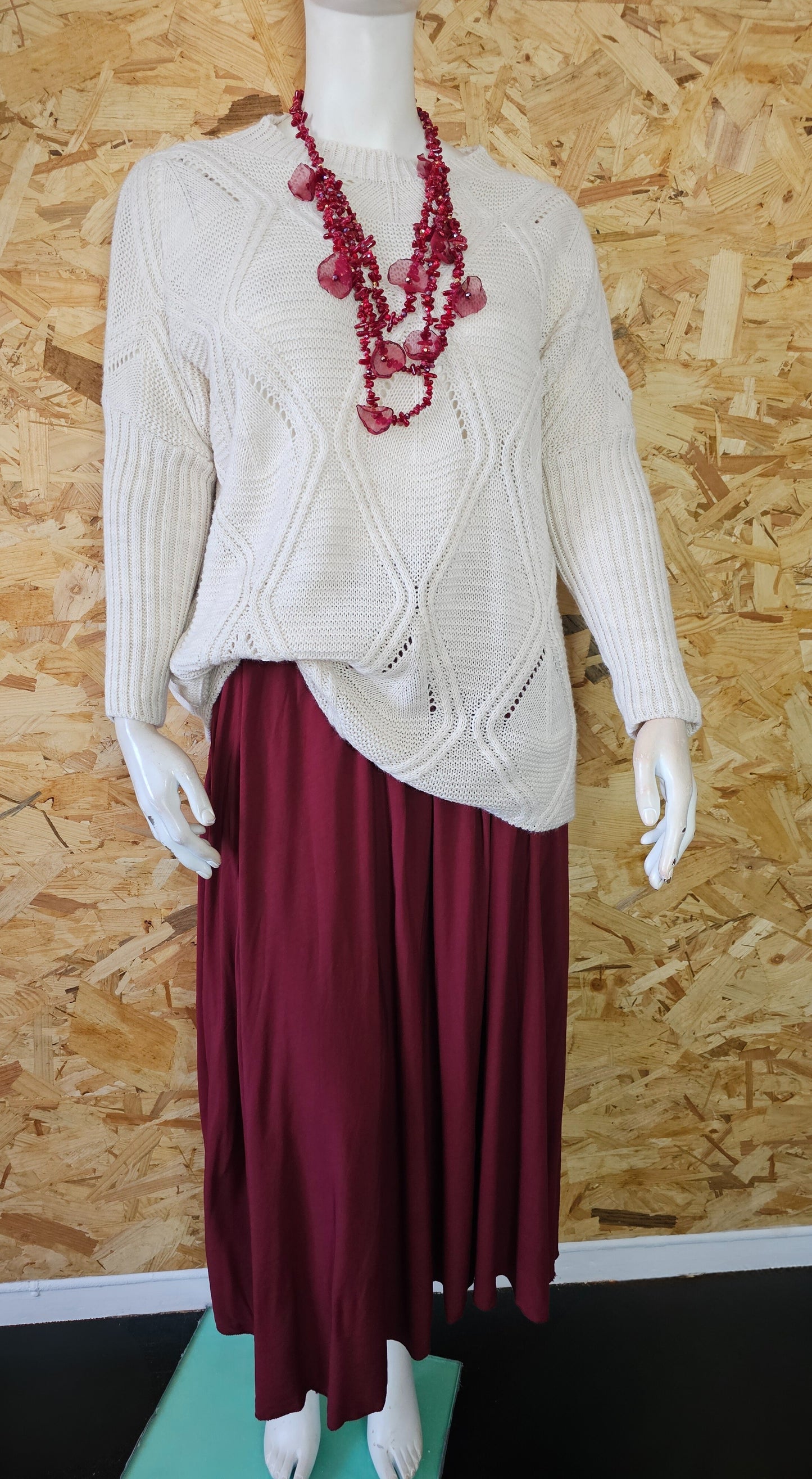 Pull tissage inspiration losanges