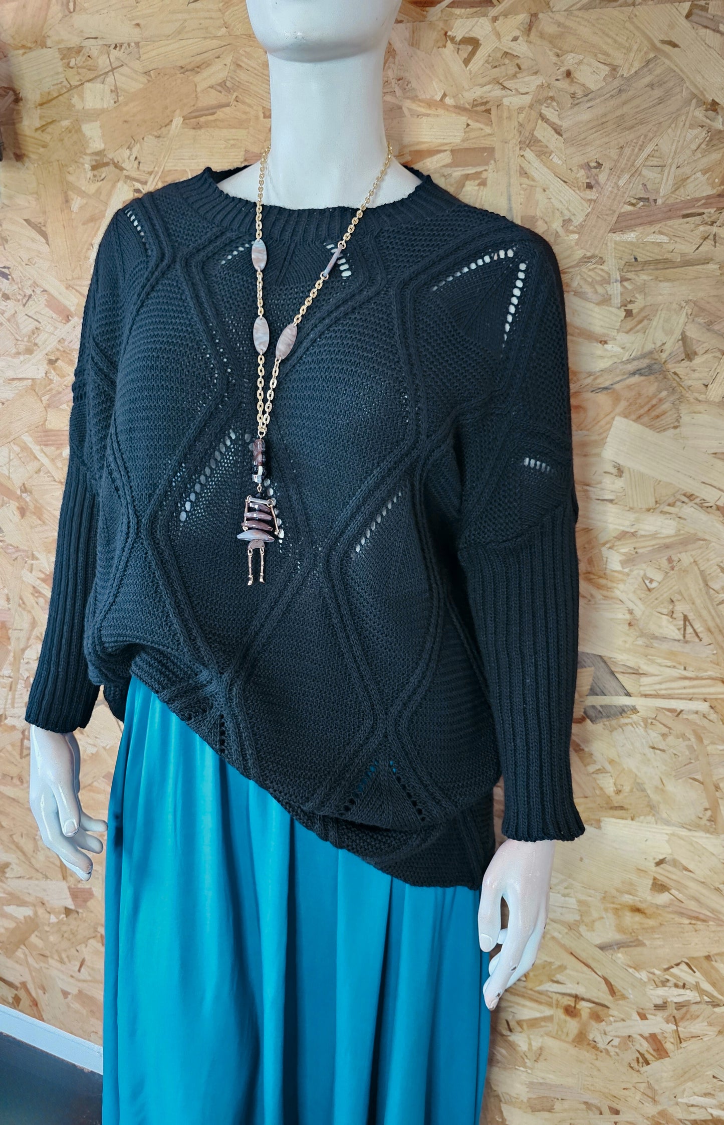 Pull tissage inspiration losanges