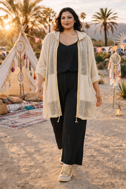 Veste sportswear en maille ajourée