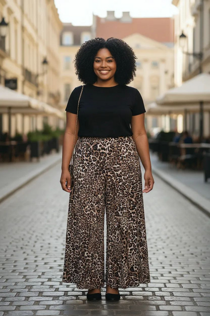 Pantalon coupe jupe culotte longue
