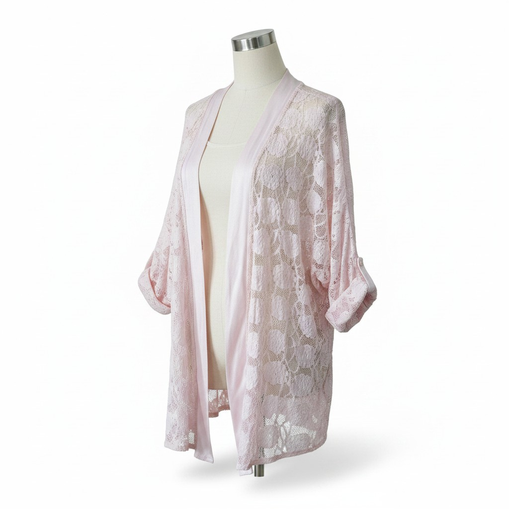 Kimono court en dentelle élasthanne