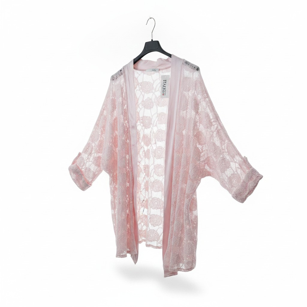 Kimono court en dentelle élasthanne