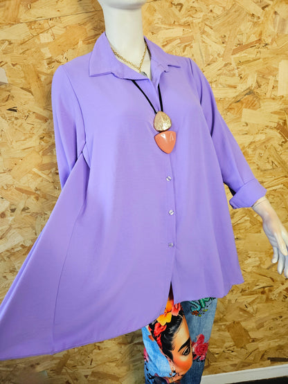 Chemise unie coupe évasée