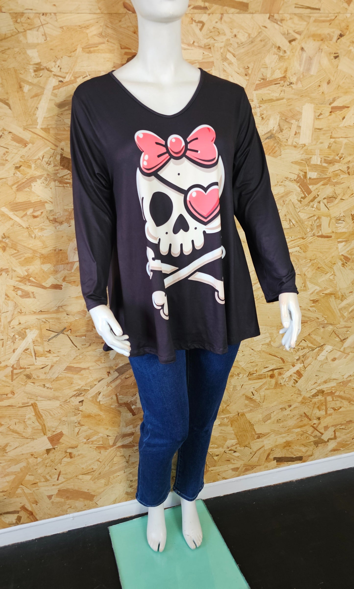 Teeshirt trapèze calavera, manches longues