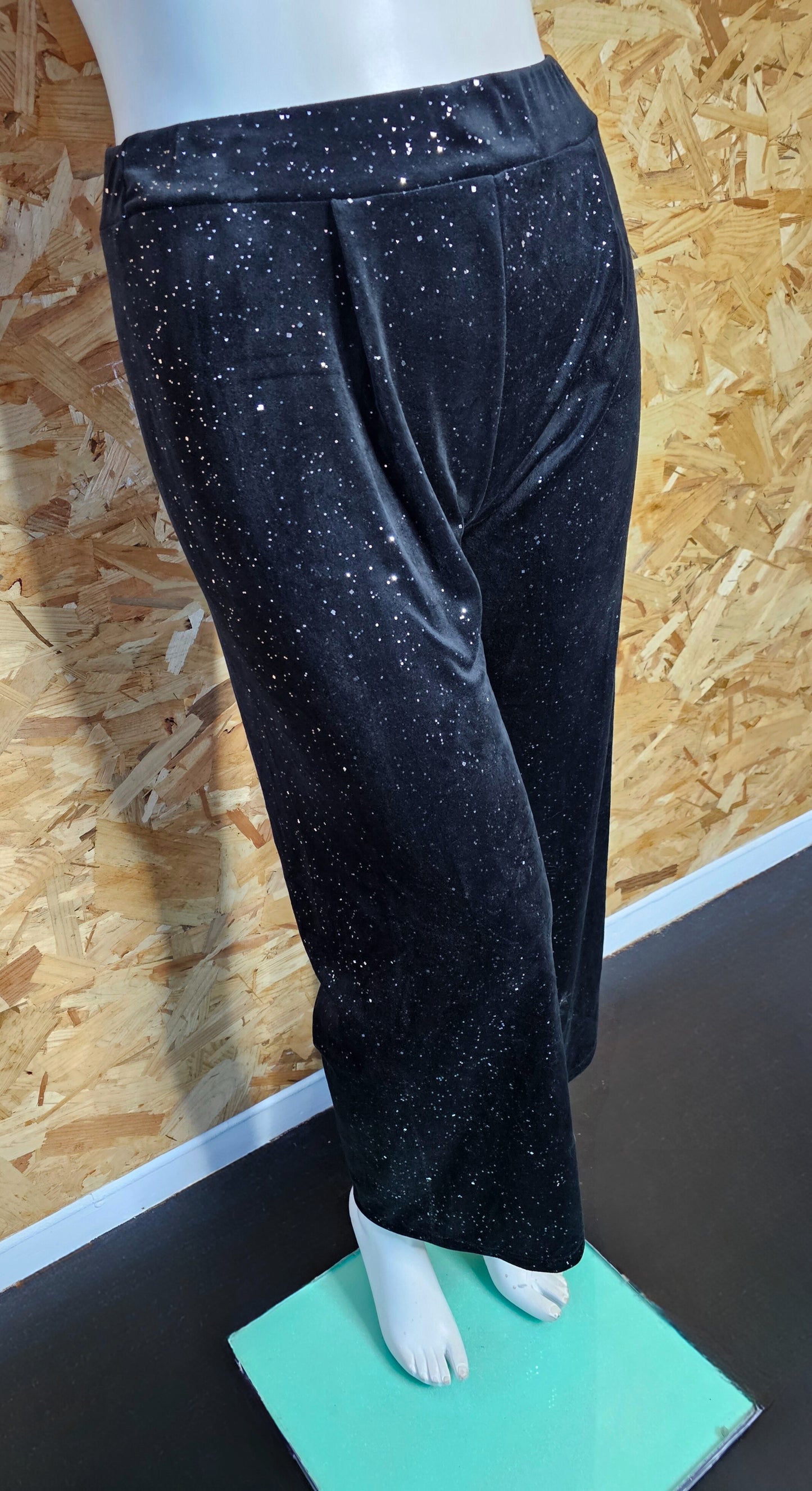 Pantalon velours brillant noir