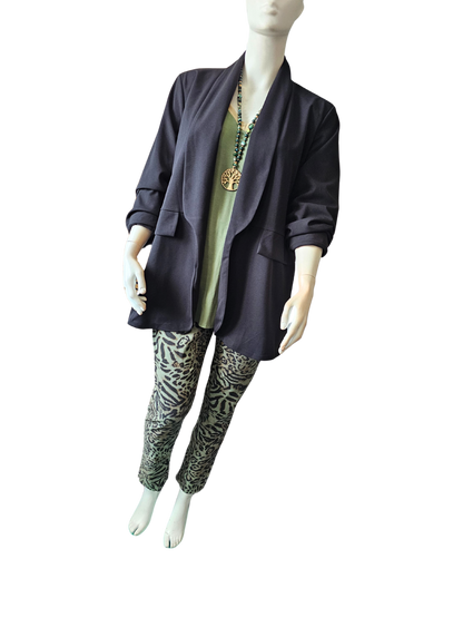 Pantalon léopard kaki ultra stretch