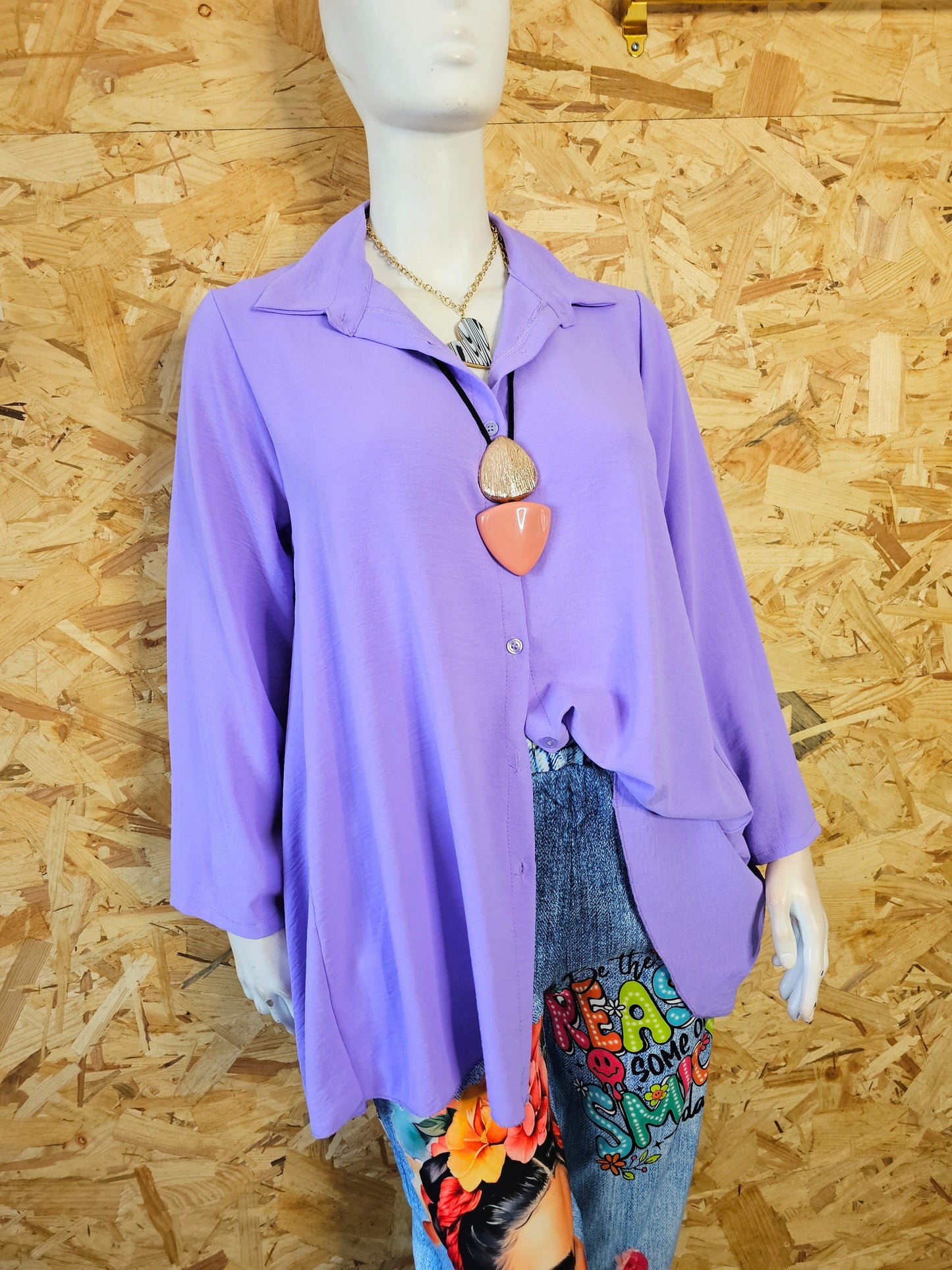 Chemise unie coupe évasée