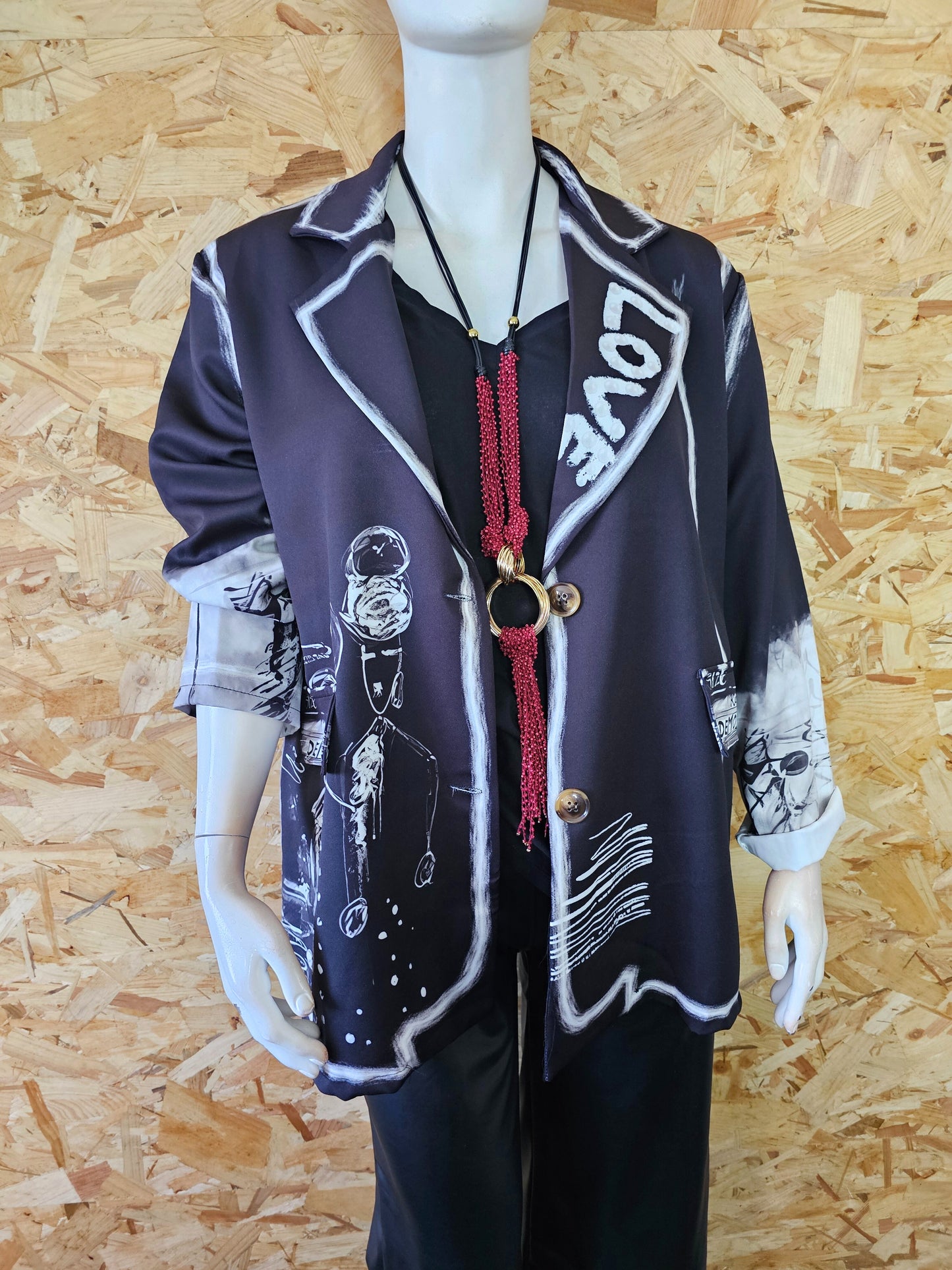Veste blazer motifs ethnic chic