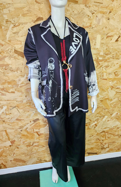 Veste blazer motifs ethnic chic