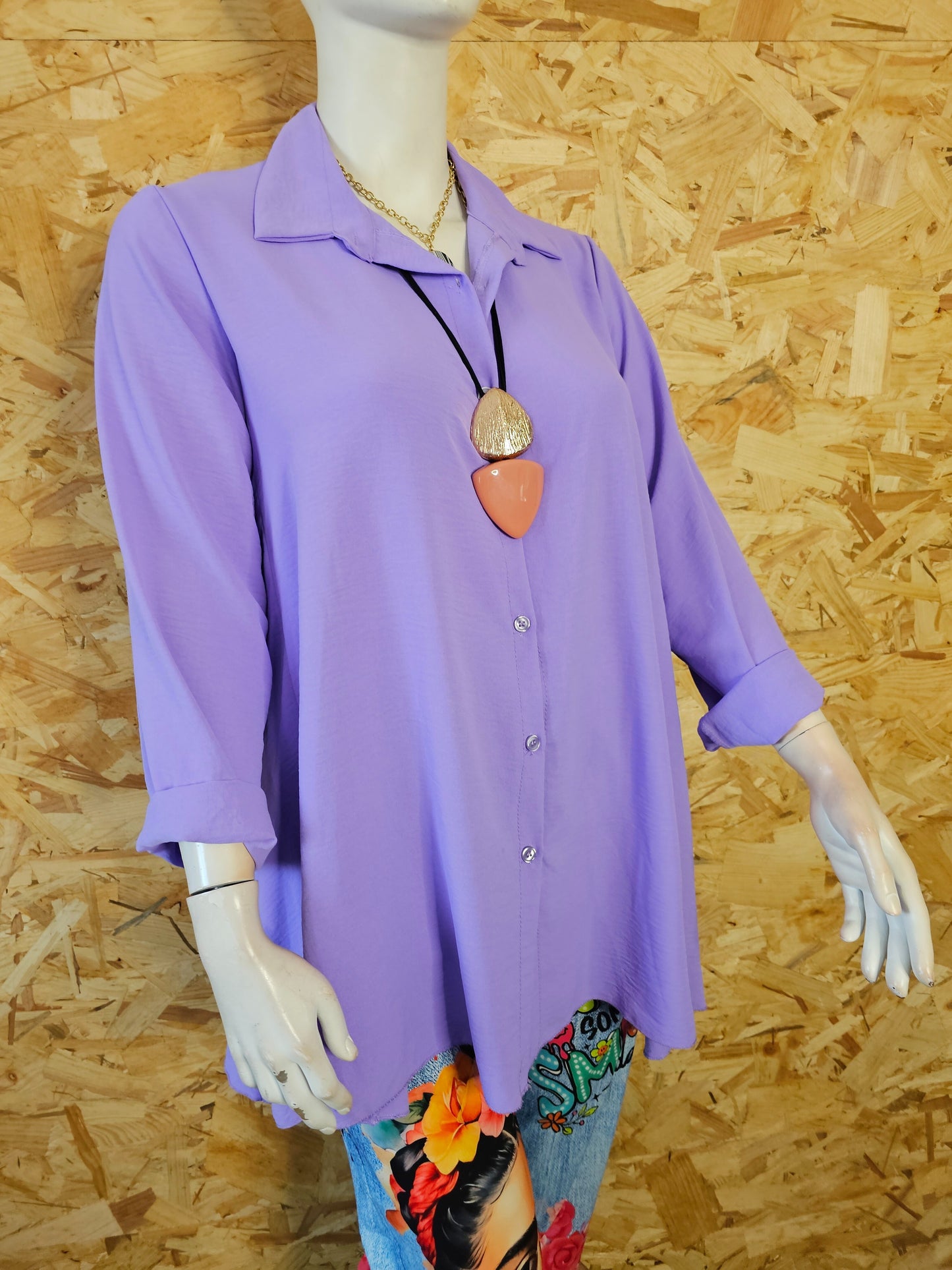 Chemise unie coupe évasée