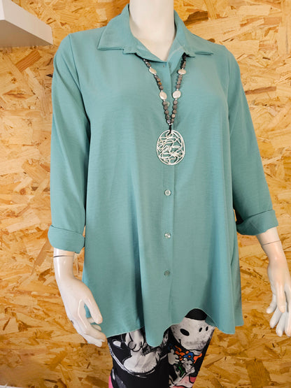 Chemise unie coupe évasée