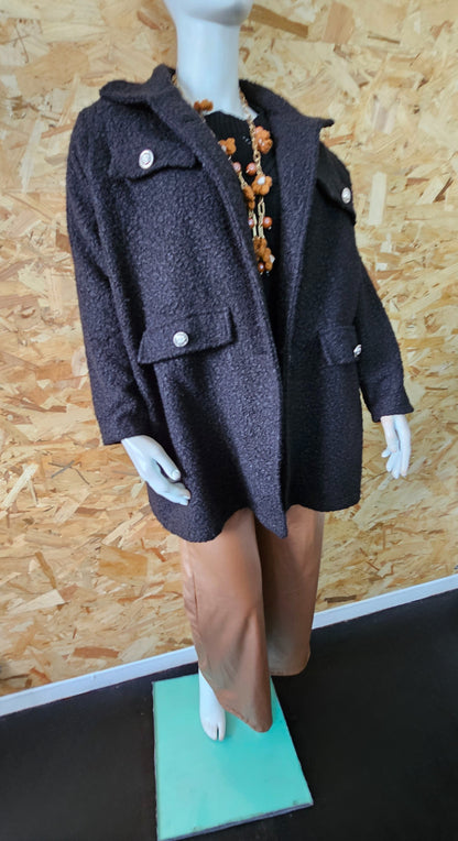 veste manteau lainage bouclette