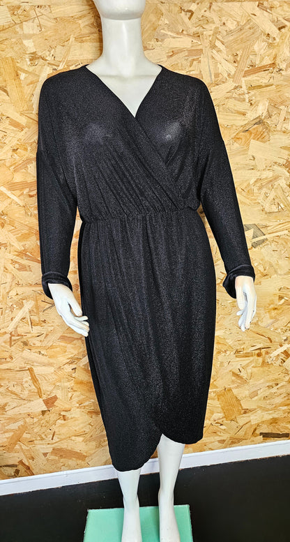 Robe lurex, façon "cache cœur "