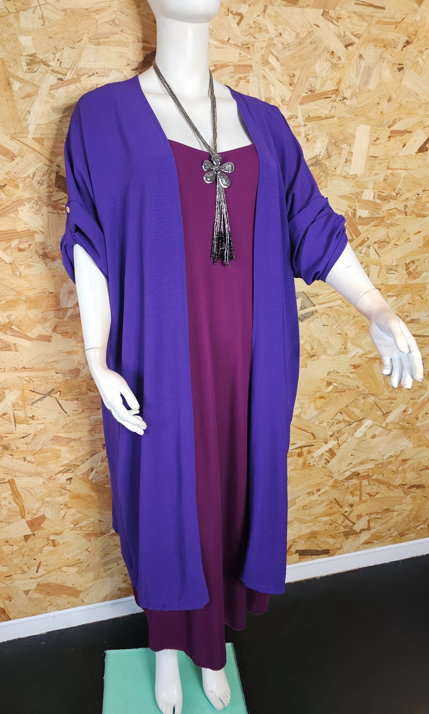 Veste droite,  fluide et longue inspiration kimono