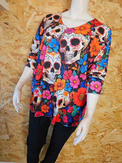 Teeshirt manches longues , Calaveras colorées