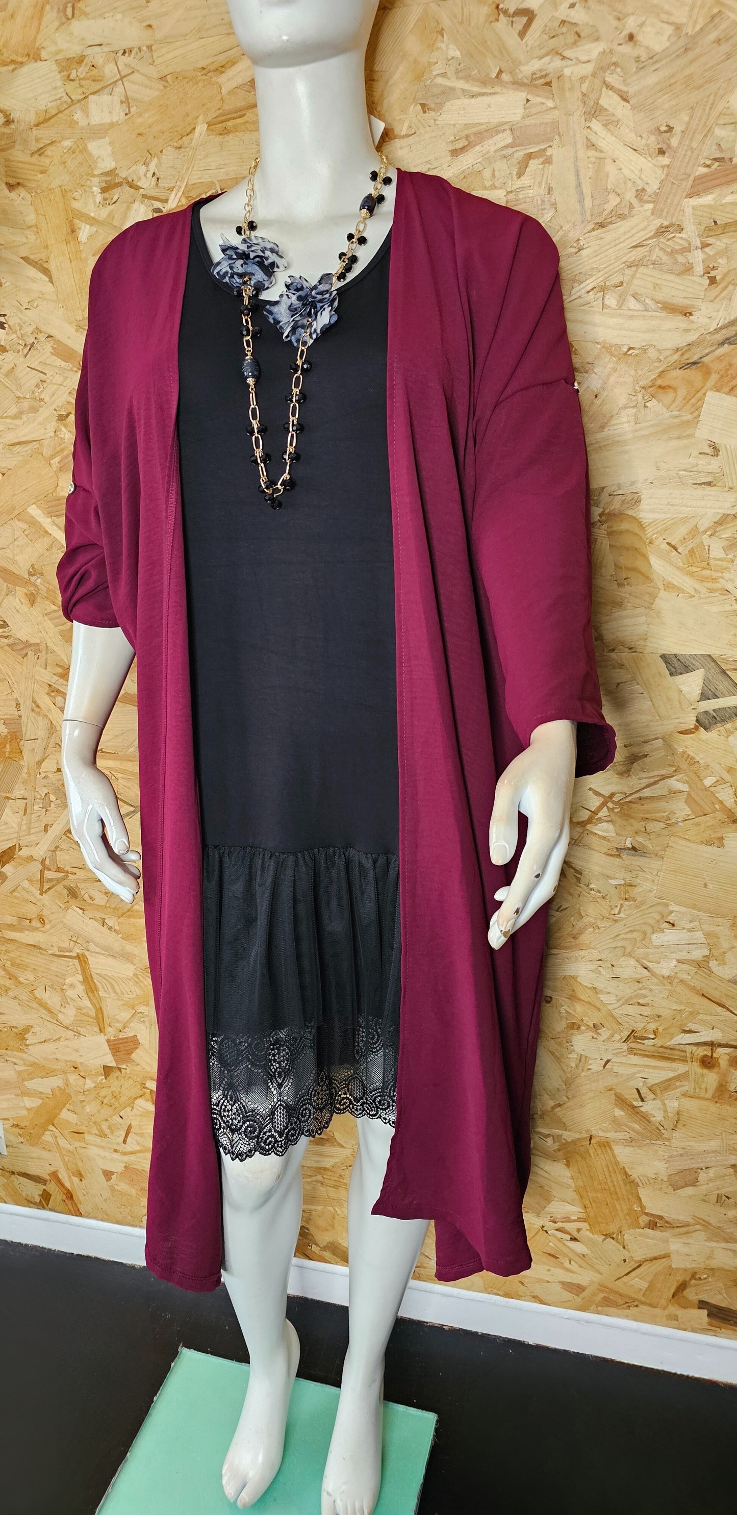 Veste droite,  fluide et longue inspiration kimono