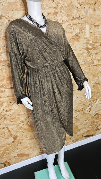 Robe lurex, façon "cache cœur "