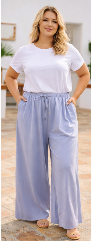 Pantalon palazzo coton stretch confortable