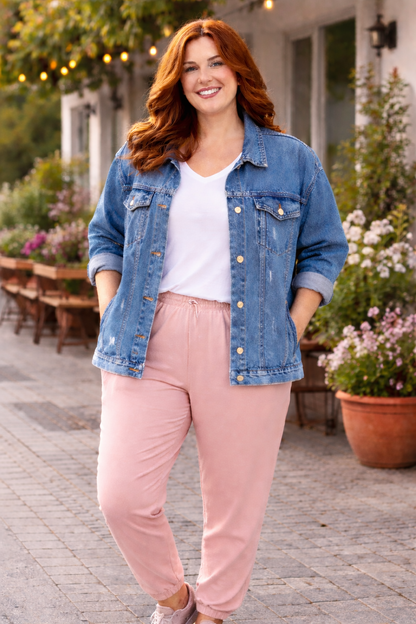 Veste jeans effets déchirures légères