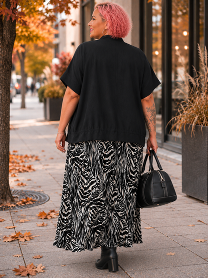 Robe plissée évasée à motifs