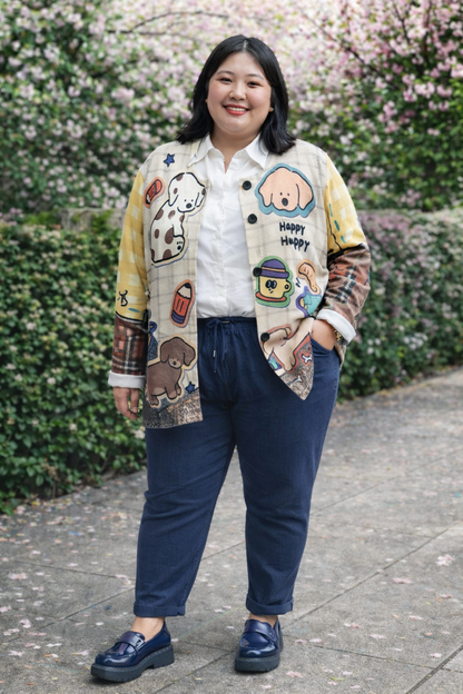 Gilet velouté motifs petits cabots