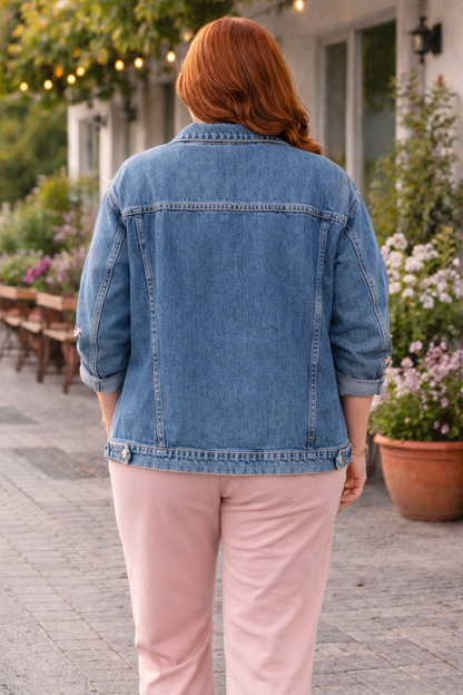 Veste jeans effets déchirures légères