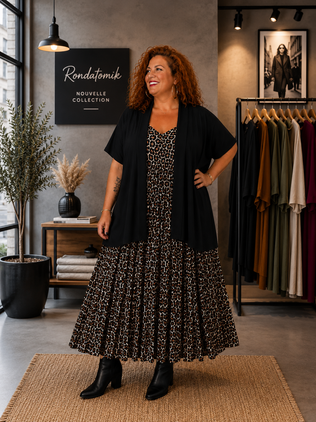 Robe plissée évasée à motifs