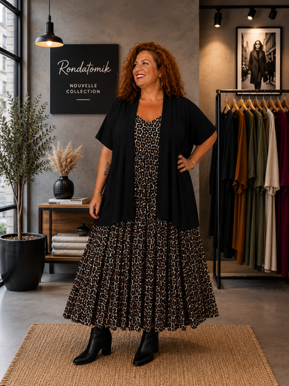 Robe plissée évasée à motifs