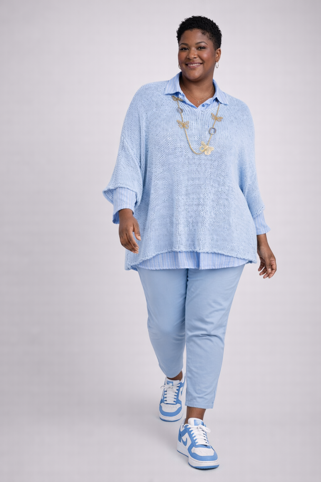 Pull de coton maille ajourées