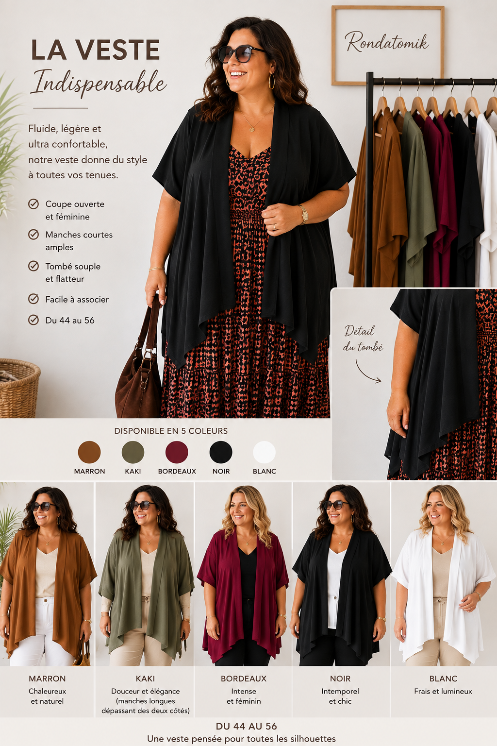 Veste légère asymétrique