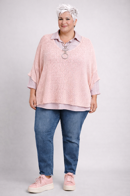 Pull de coton maille ajourées