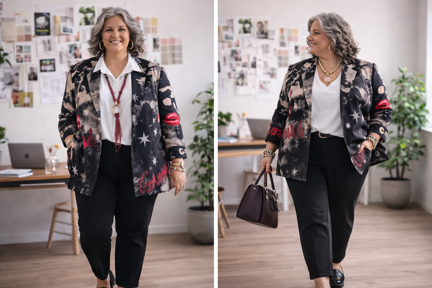 Veste tailleur noire , motifs ourson