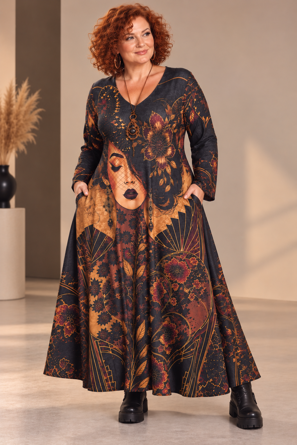 Robe longue "Femme stylisée "